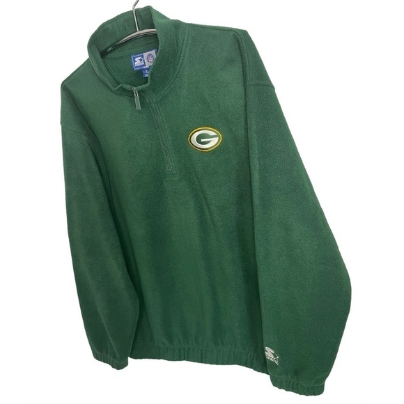 NFL OFFICIAL GREEN BAY PACKERS FOOTBALL FULL ZIP GREEN STARTER FLEECE LOGO, XL - Picture 2 of 10